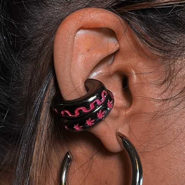 Aretes Weed Leaf (Neón)