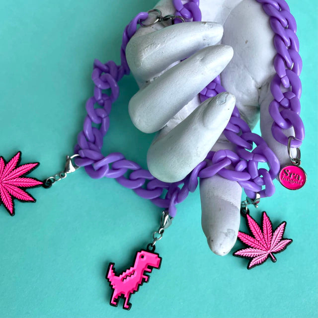 Charm Pink Dino (Neón)