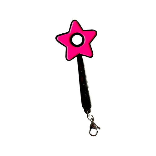 Charm Varita Mágica Estrella Rosada (Portajoint)