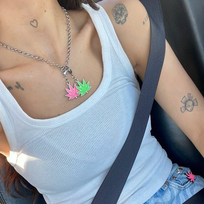 Charm Pink Weed (Silver - Neón)