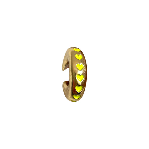 Earcuff Yellow Hearts (Gold-Neón)