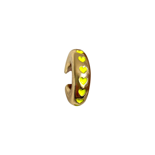 Earcuff Yellow Hearts (Gold-Neón)