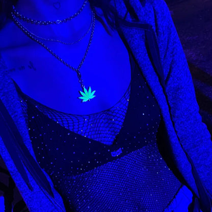 Charm Green Weed (Silver - Neón)