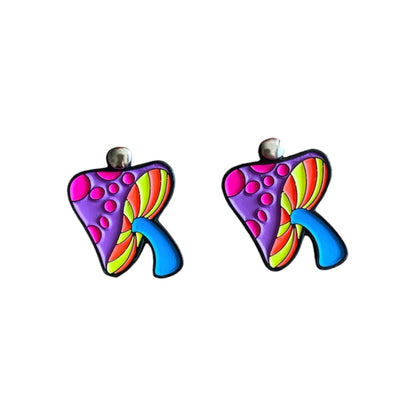 Aretes Purple Fantastic Fungi (Neón)