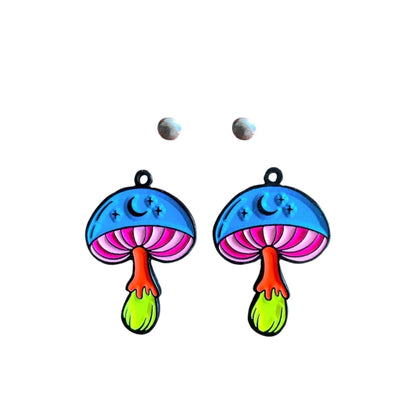 Aretes Blue Mystic Fungi (Neón)