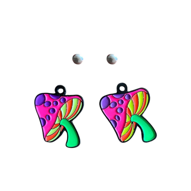 Aretes Pink Fantastic Fungi (Neón)