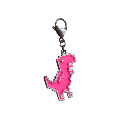 Charm Pink Dino (Silver-Neón)