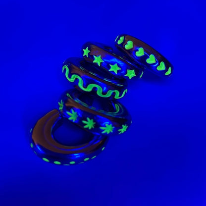 Earcuff Yellow Stars (Silver-Neón)