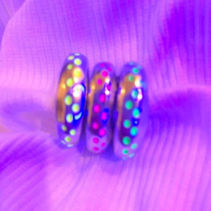 Earcuff Green Dots (Black Silver-Neón) -