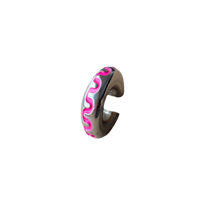 Earcuff Pink Snake (Silver-Neón) -