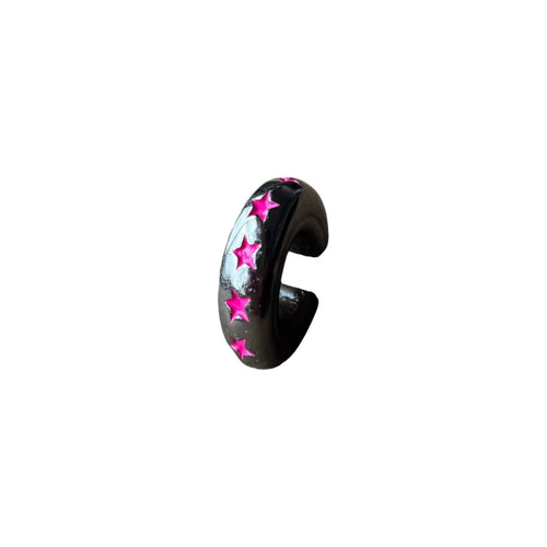 Earcuff Pink Stars (Black Silver-Neón)