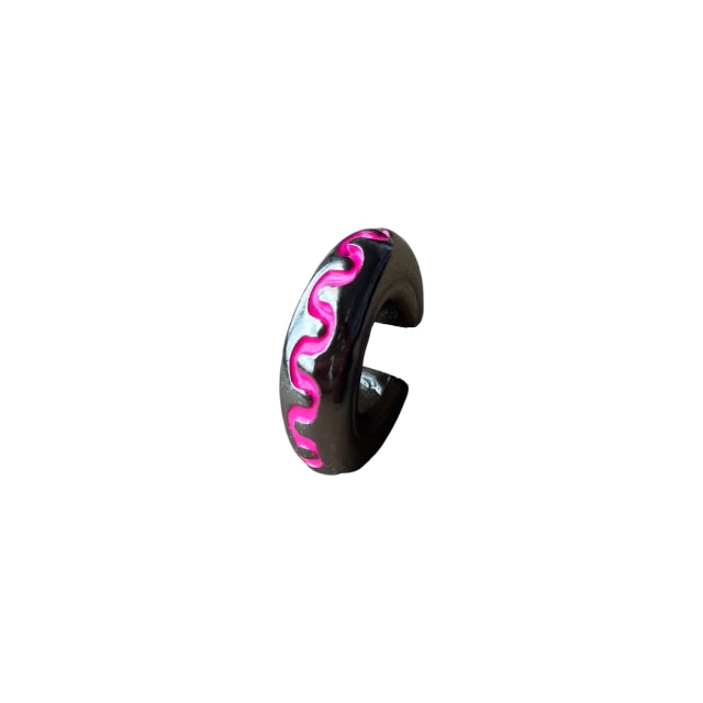Earcuff Pink Snake (Black Silver-Neón)