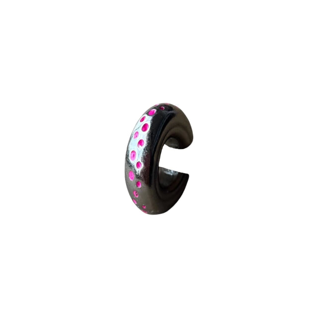 Earcuff Pink Dots (Black Silver-Neón)