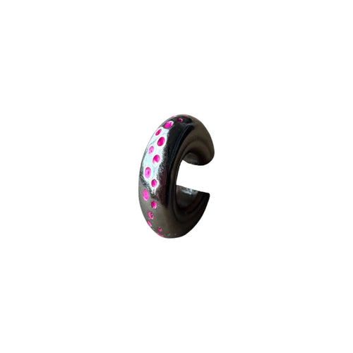Earcuff Pink Dots (Black Silver-Neón)
