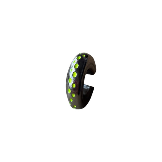 Earcuff Yellow Dots (Black Silver-Neón)