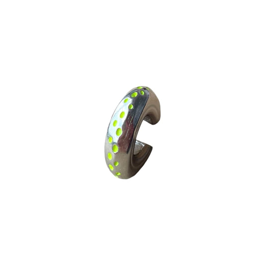 Earcuff Yellow Dots (Silver-Neón)