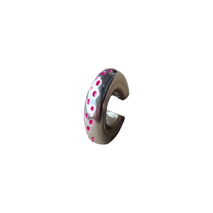 Earcuff Pink Dots (Silver-Neón)