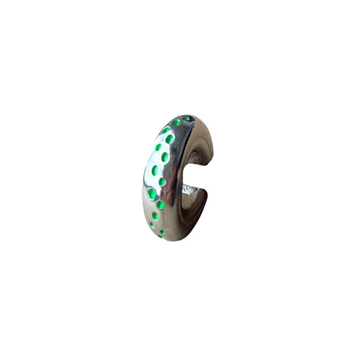 Earcuff Green Dots (Silver-Neón)
