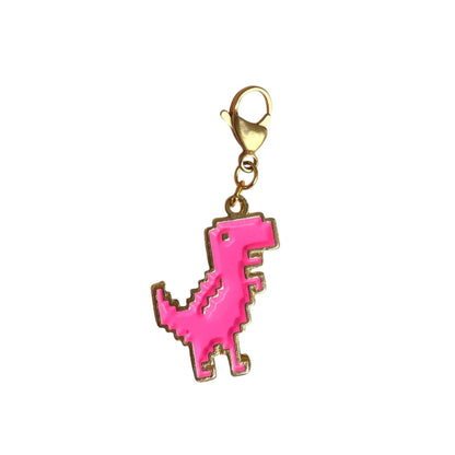 Charm Pink Dino (Gold-Neón)