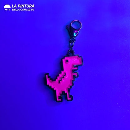Charm Pink Dino (Gold-Neón)