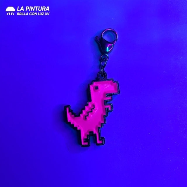Charm Pink Dino (Silver-Neón)